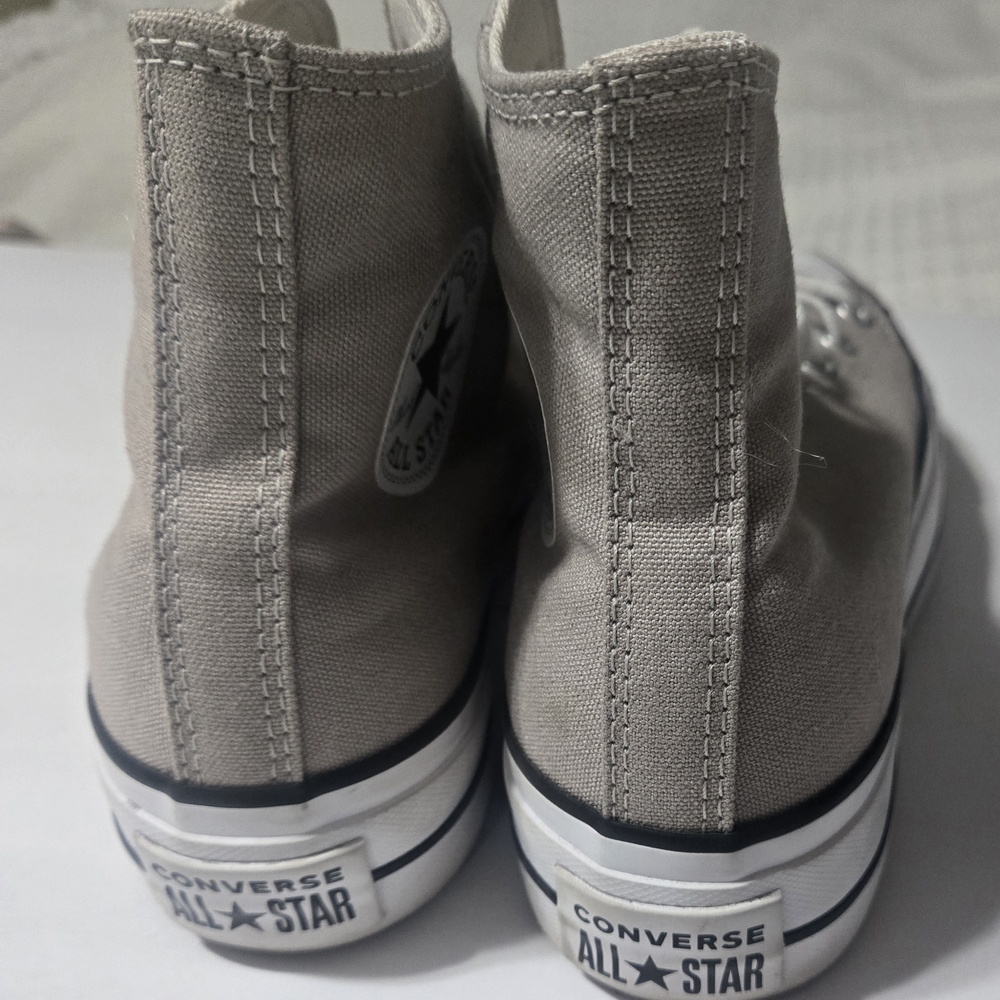 Converse Canvas High-Tops in Cream and White - Picture 4 of 8